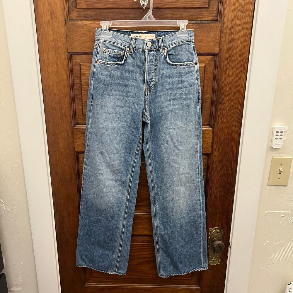 GRLFRND sz 24 The Brooklyn High Rise Loose Straight Women's Chelsea Market Blue